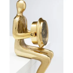 Horloge A Poser Sitting Man Dore 8X27Cm