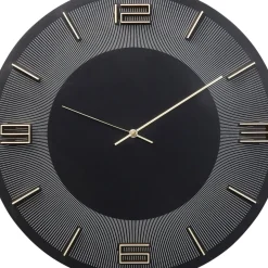 Horloge Murale Leonardo Noir/Dore O49Cm