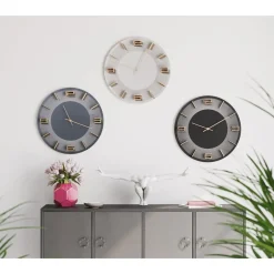 Horloge Murale Leonardo Noir/Dore O49Cm