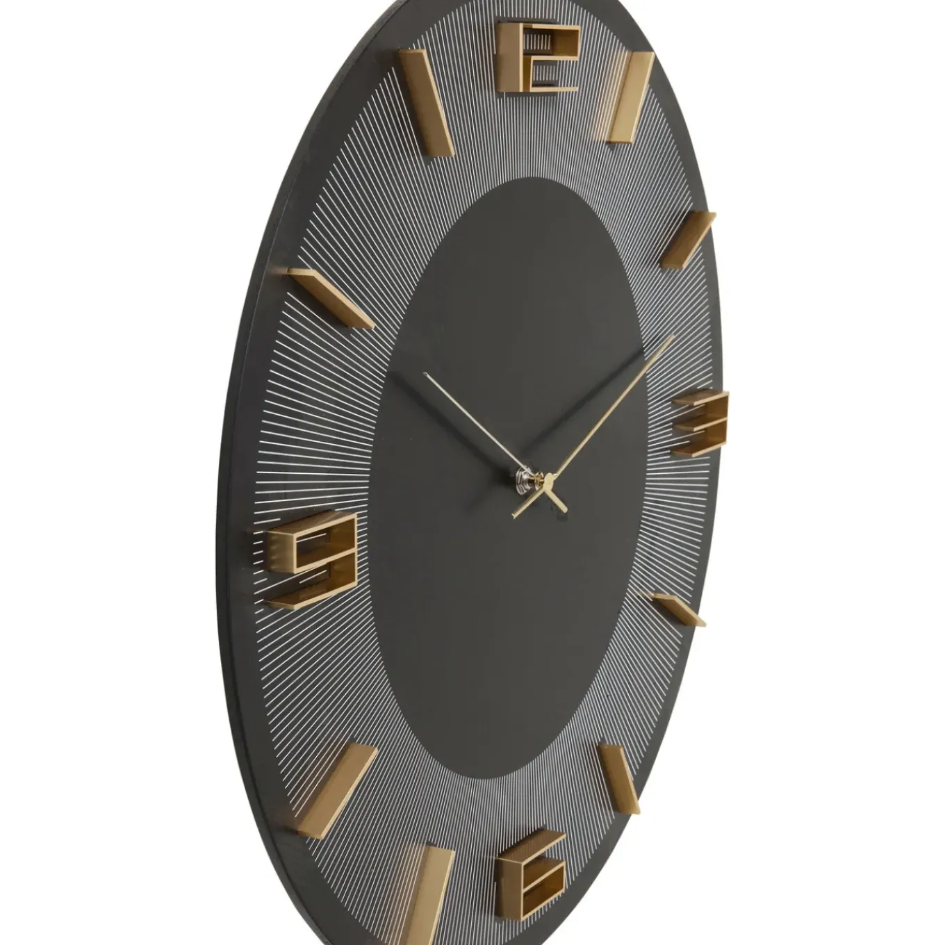 Horloge Murale Leonardo Noir/Dore O49Cm