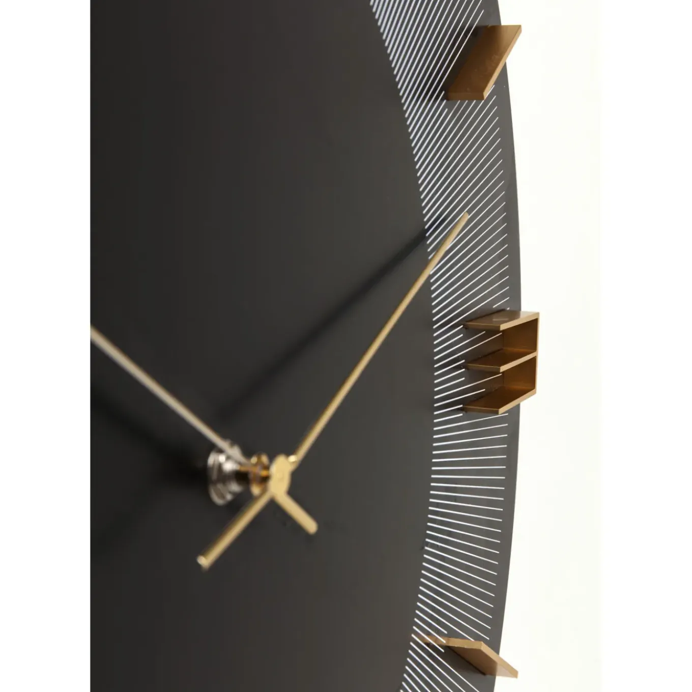 Horloge Murale Leonardo Noir/Dore O49Cm