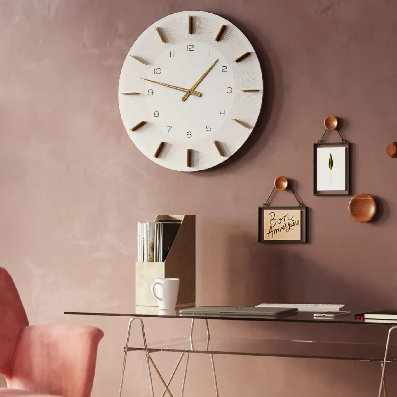 Horloge Murale Lio Blanc O60Cm