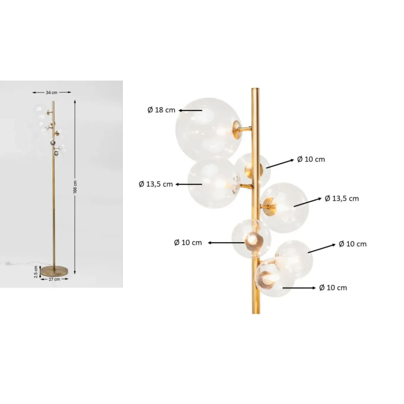 Lampadaire Bello Sette 162Cm