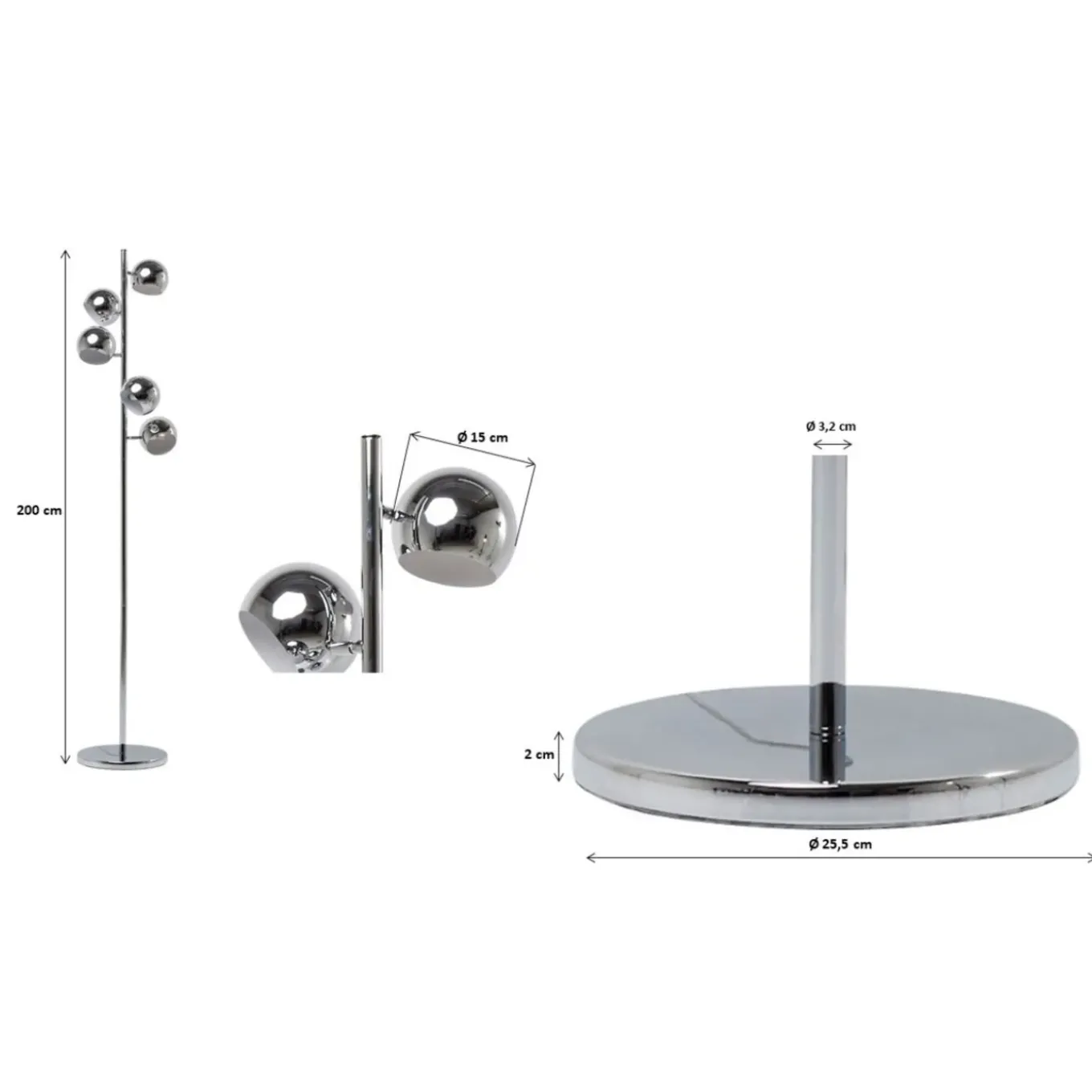 Lampadaire Calotta Chrome 5