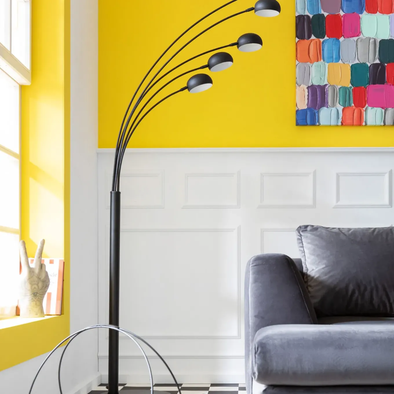 Lampadaire Five Fingers Noir Mat