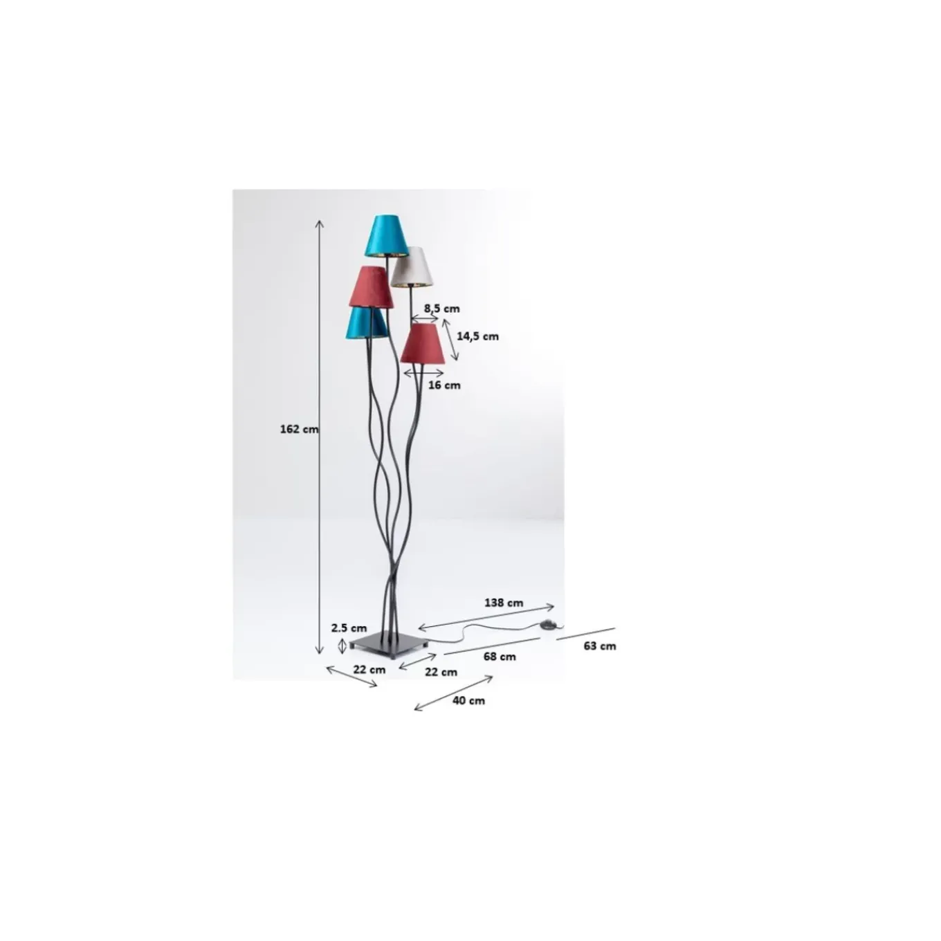 Lampadaire Flexible Velours Noir Cinque