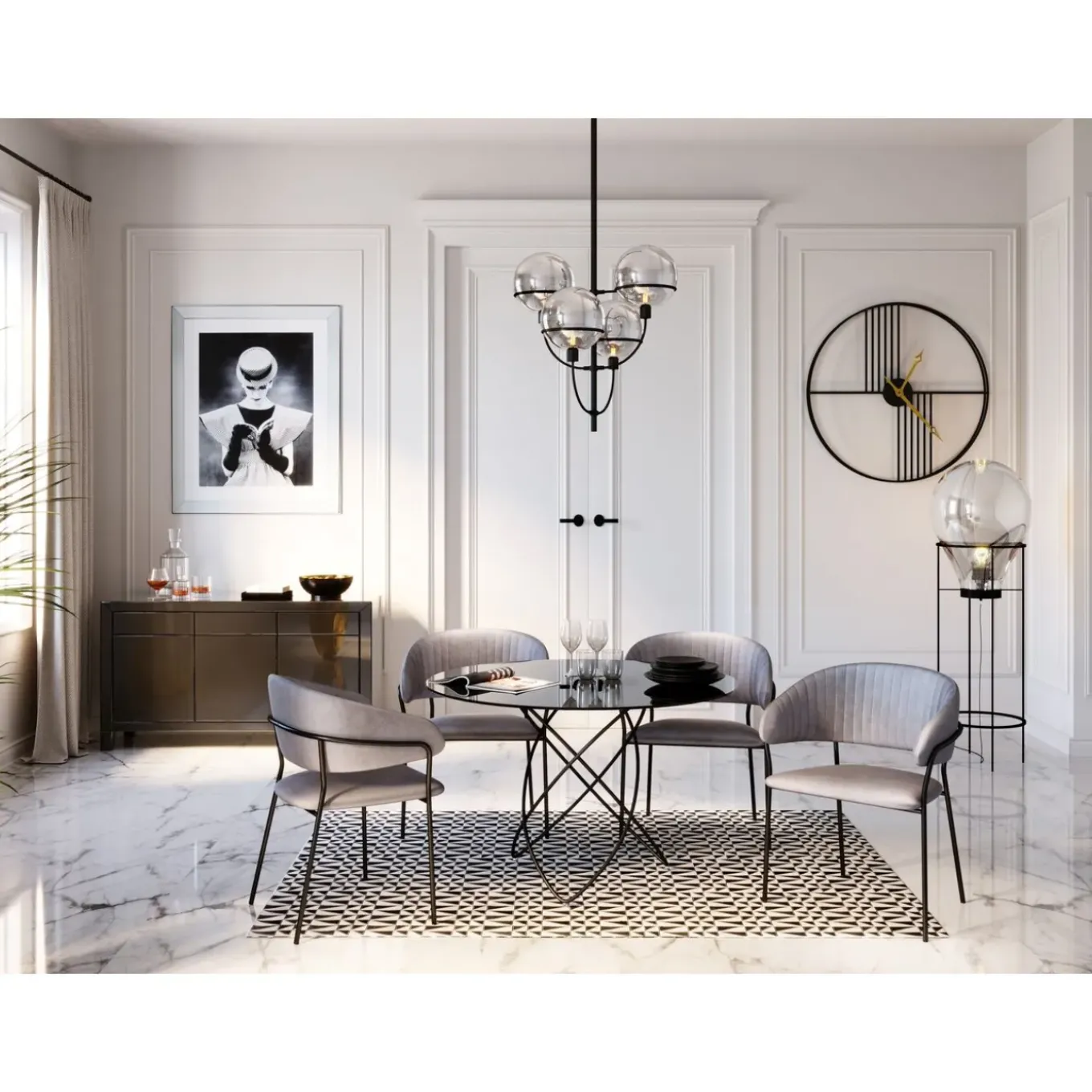 Lampadaire Pear Frame Noir 158Cm