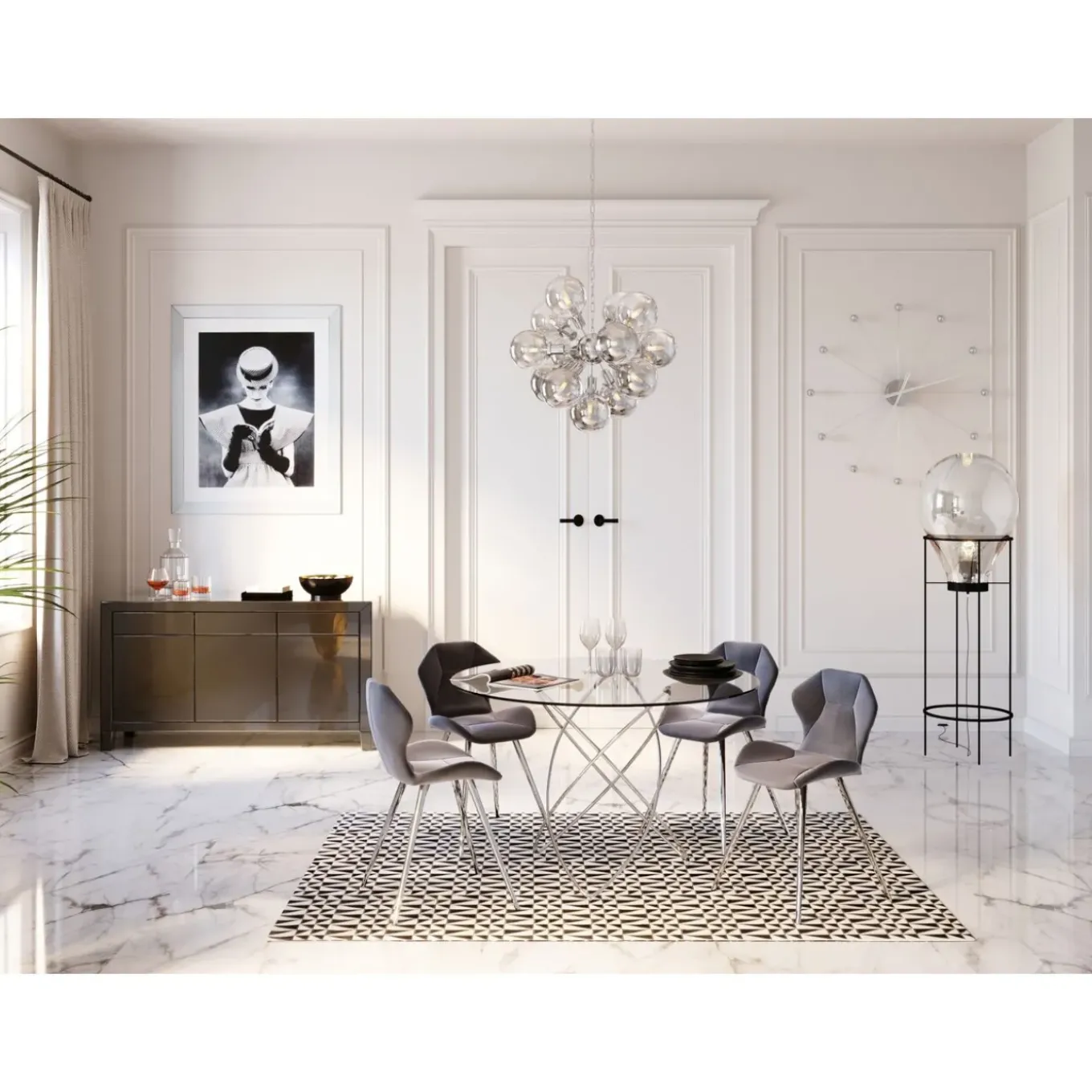 Lampadaire Pear Frame Noir 158Cm