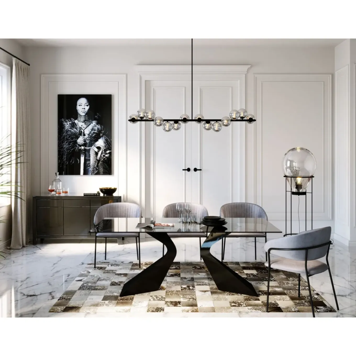 Lampadaire Pear Frame Noir 158Cm