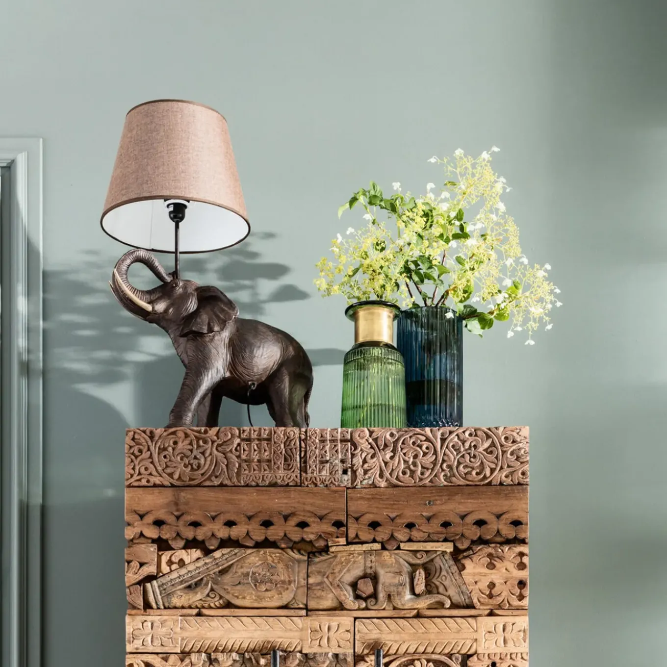 Lampe A Poser Animal Elephant Safari 74Cm