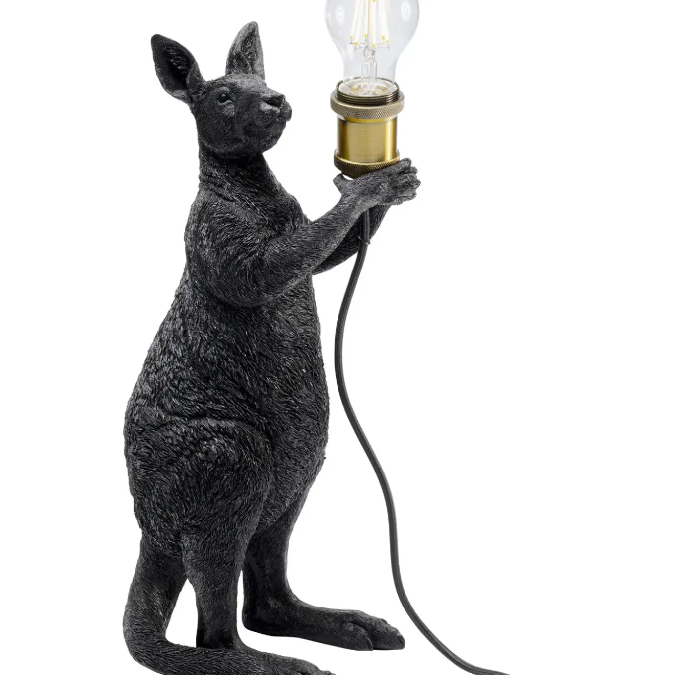 Lampe A Poser Animal Kangaroo Noir Mat 46Cm