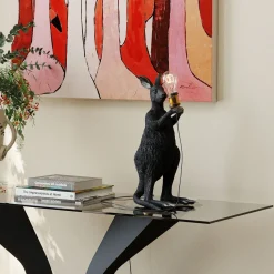 Lampe A Poser Animal Kangaroo Noir Mat 46Cm