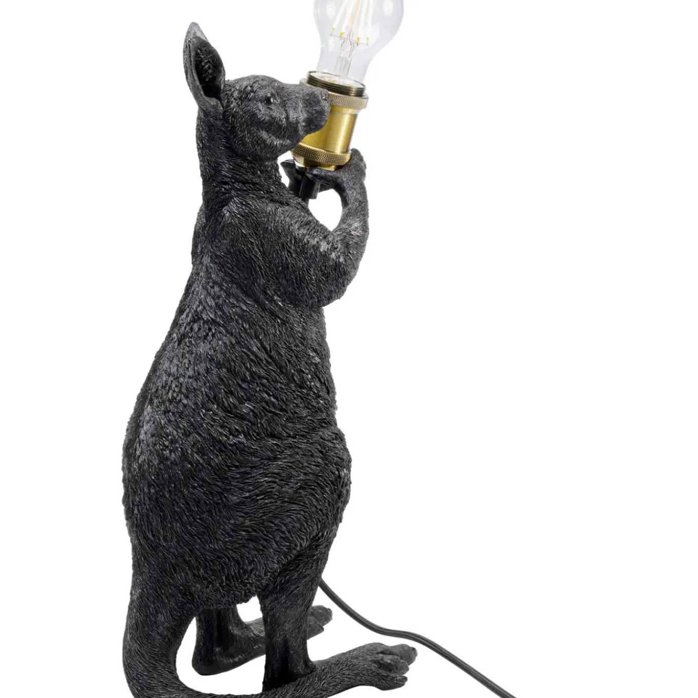 Lampe A Poser Animal Kangaroo Noir Mat 46Cm