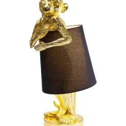 Lampe A Poser Animal Monkey Dore-Noir