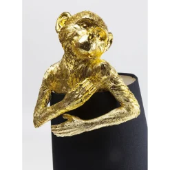 Lampe A Poser Animal Monkey Dore-Noir