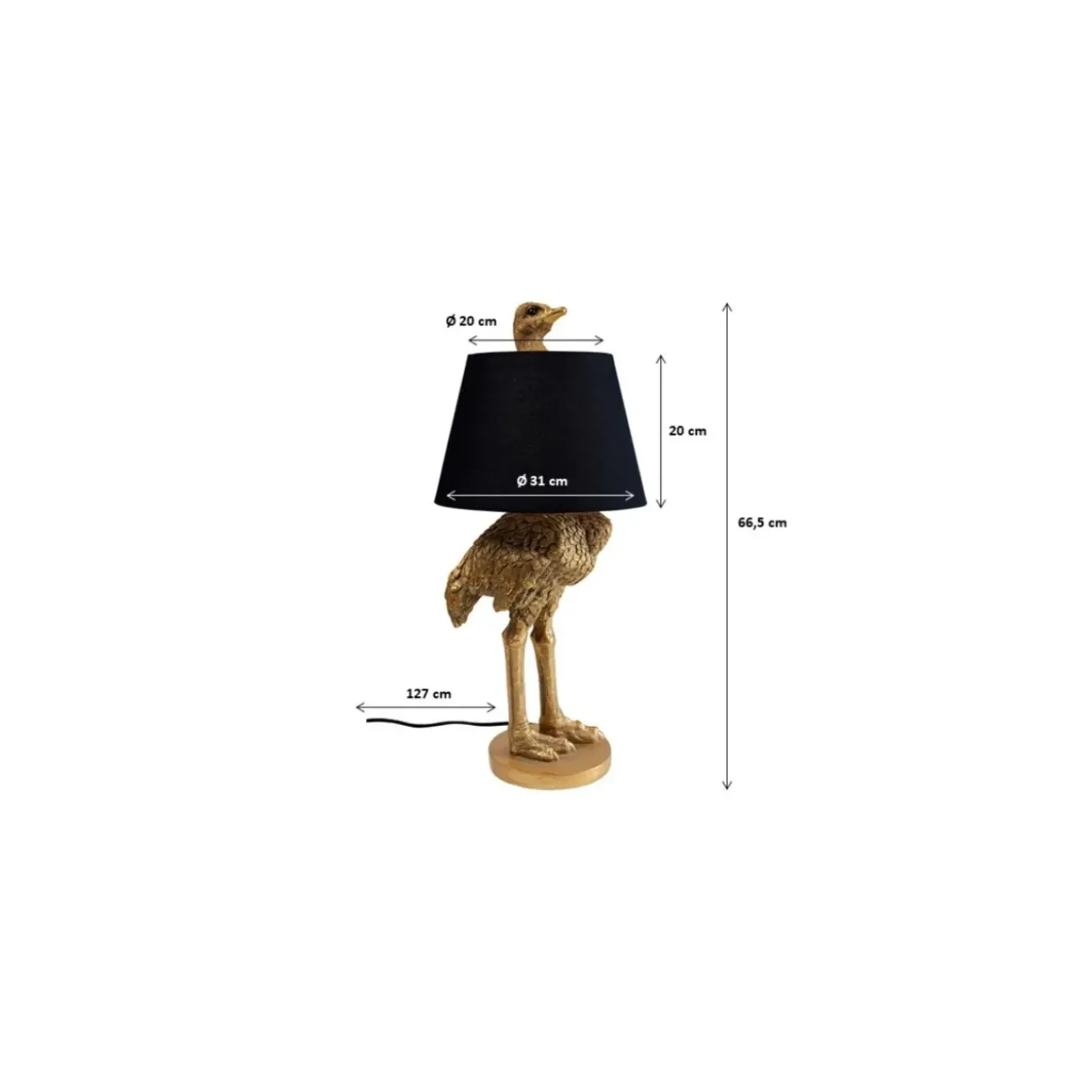 Lampe A Poser Animal Ostrich 67Cm
