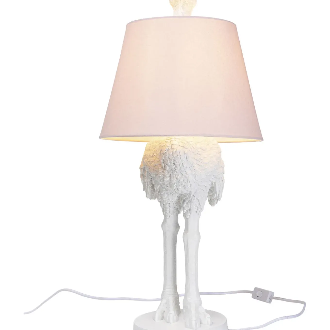 Lampe A Poser Animal Ostrich Blanc 66Cm