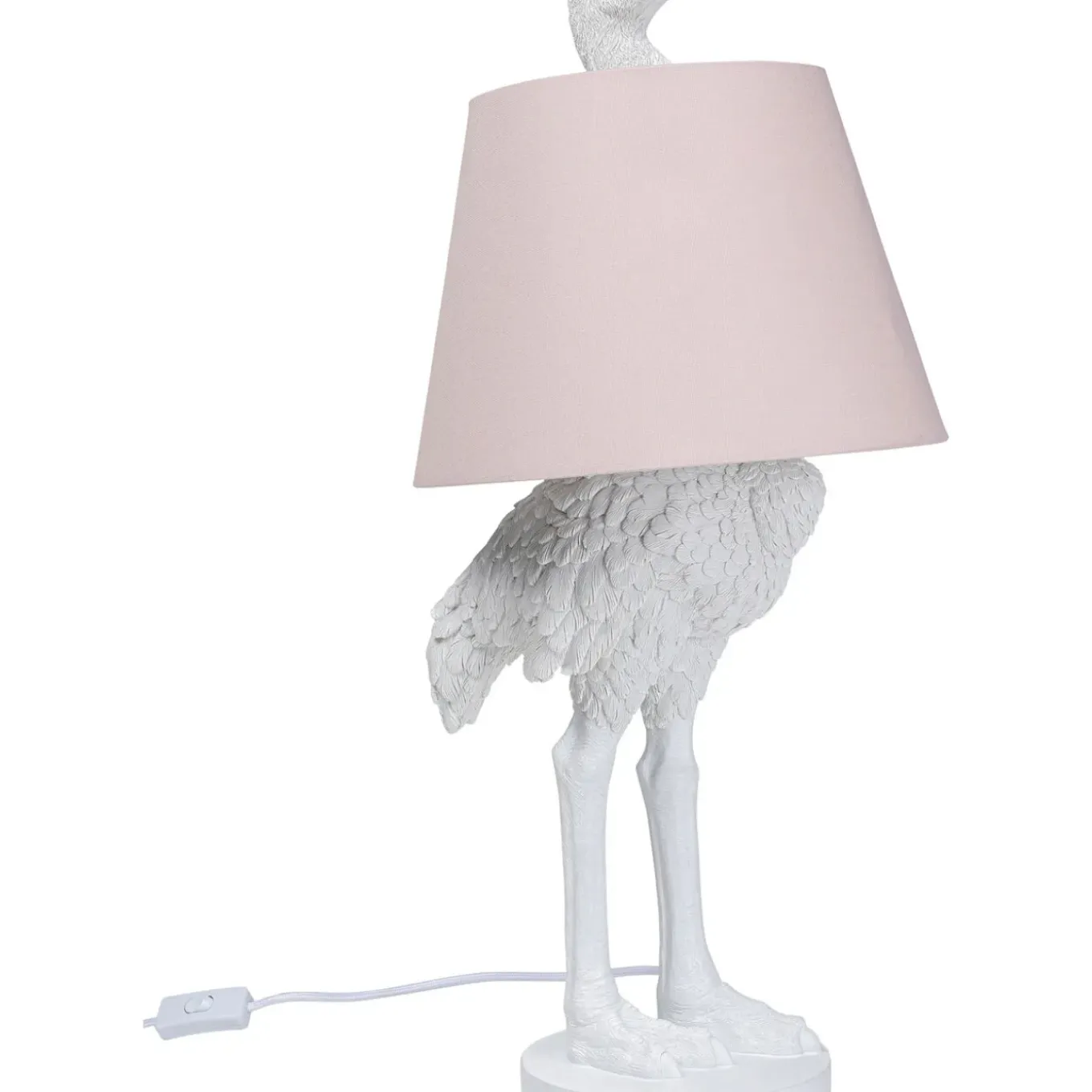 Lampe A Poser Animal Ostrich Blanc 66Cm