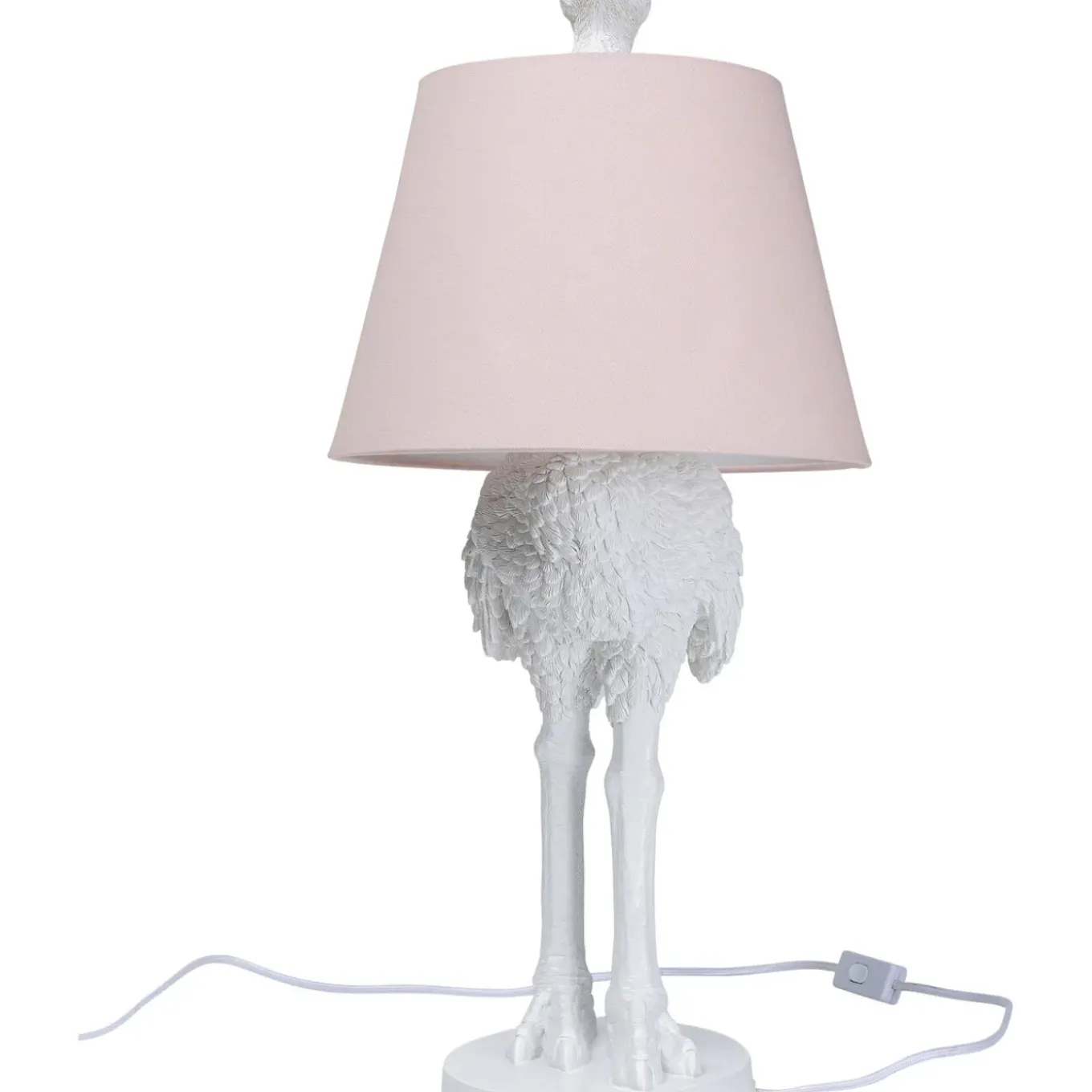 Lampe A Poser Animal Ostrich Blanc 66Cm