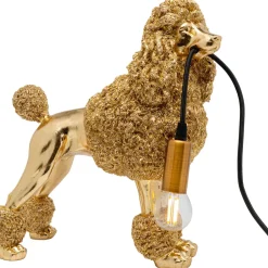 Lampe A Poser Animal Poodle Dore 32Cm