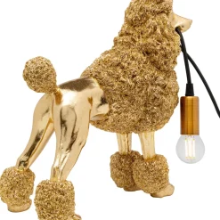 Lampe A Poser Animal Poodle Dore 32Cm