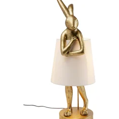 Lampe A Poser Animal Rabbit Dore/Blanc 88Cm