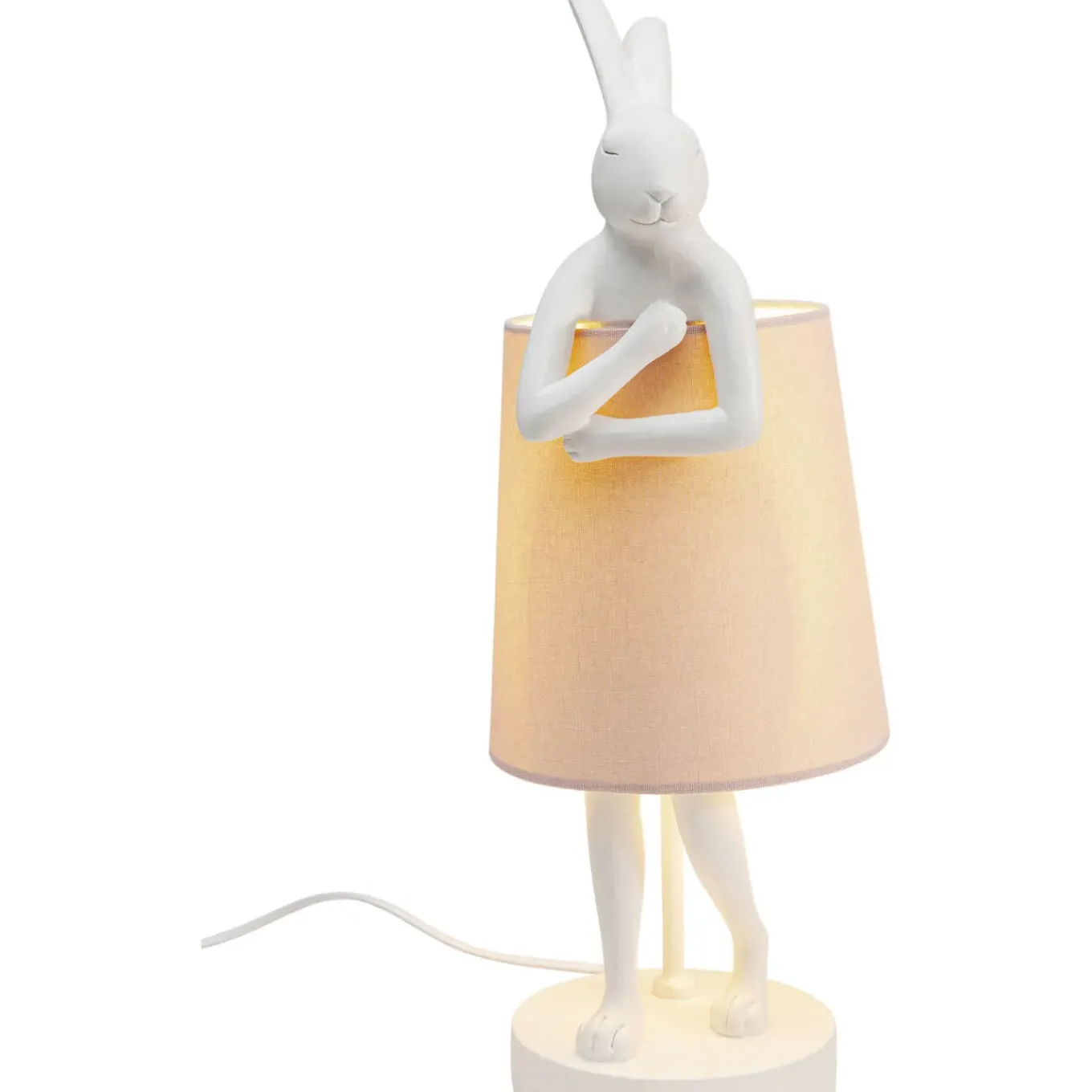 Lampe A Poser Animal Rabbit Blanc/Rose 50Cm