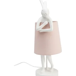 Lampe A Poser Animal Rabbit Blanc/Rose 50Cm