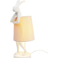 Lampe A Poser Animal Rabbit Blanc/Rose 50Cm
