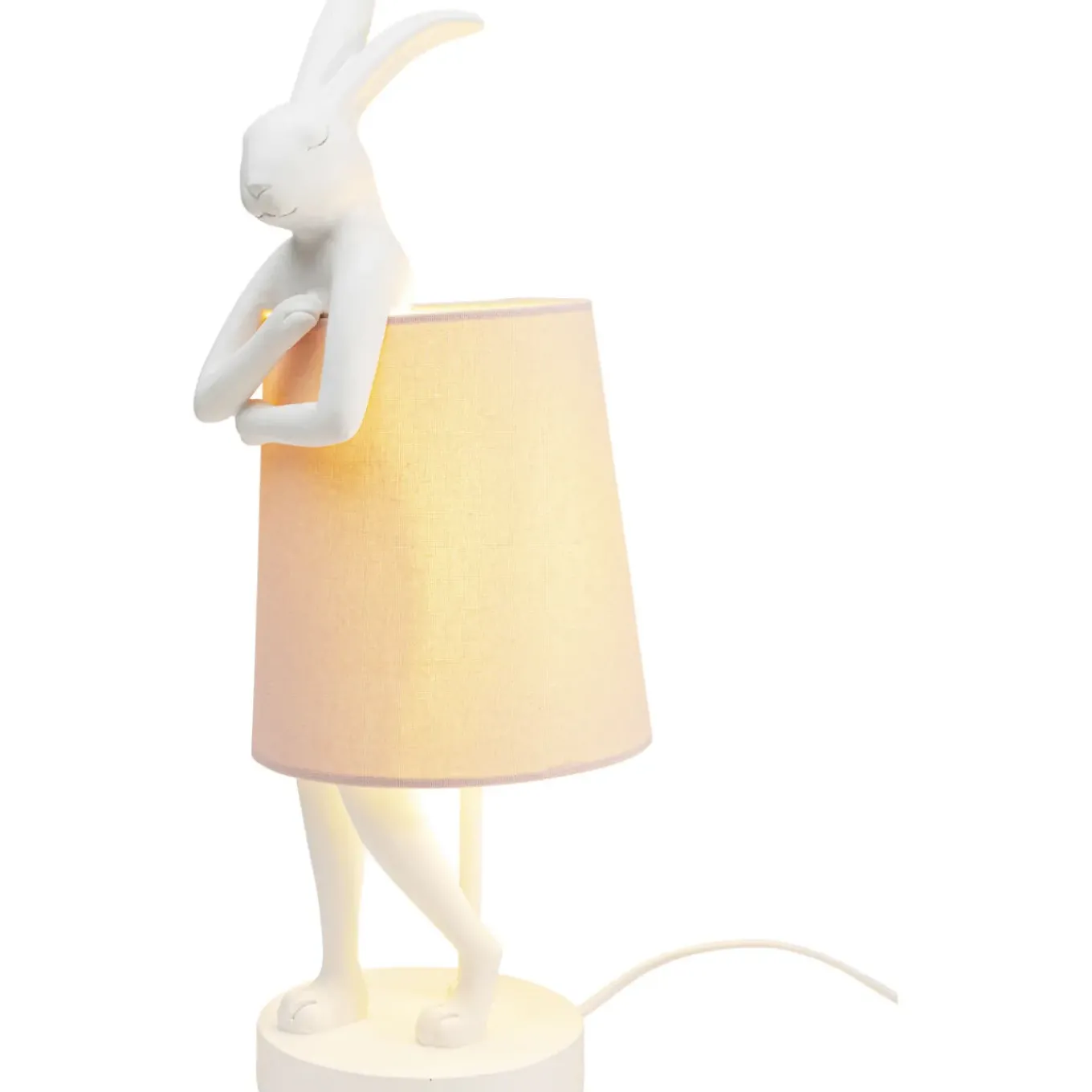 Lampe A Poser Animal Rabbit Blanc/Rose 50Cm