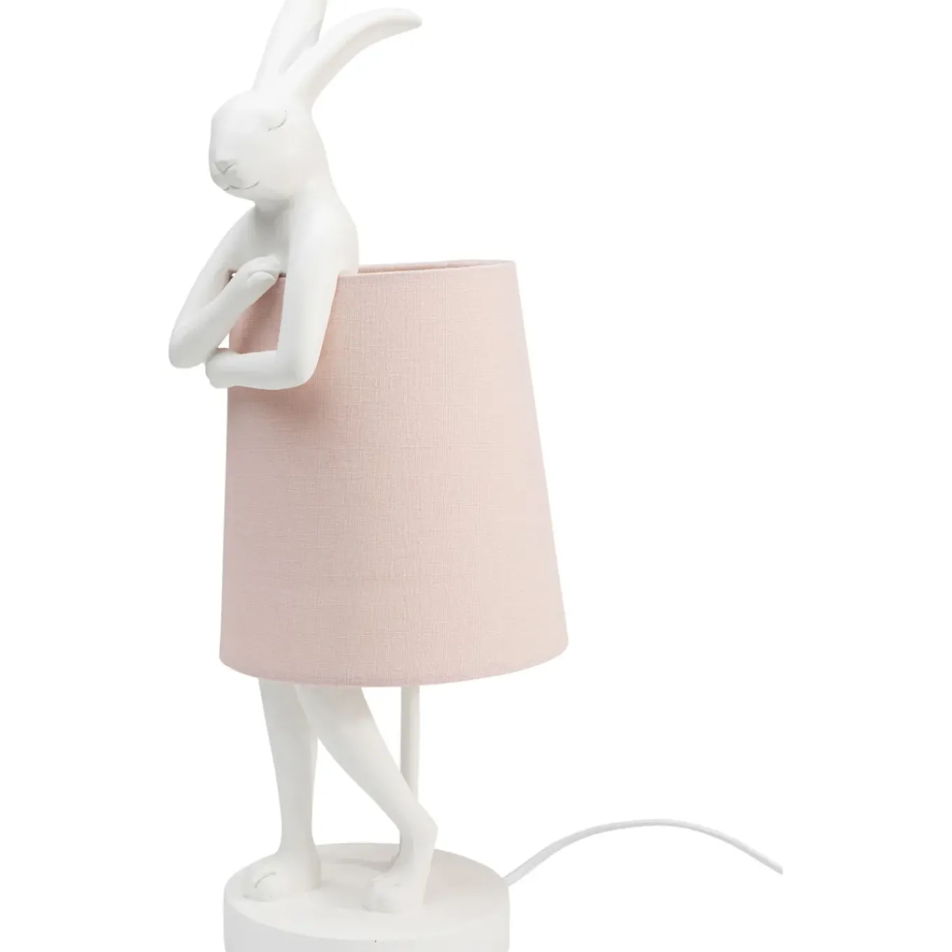 Lampe A Poser Animal Rabbit Blanc/Rose 50Cm