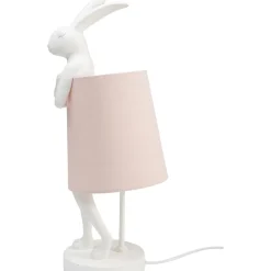 Lampe A Poser Animal Rabbit Blanc/Rose 50Cm