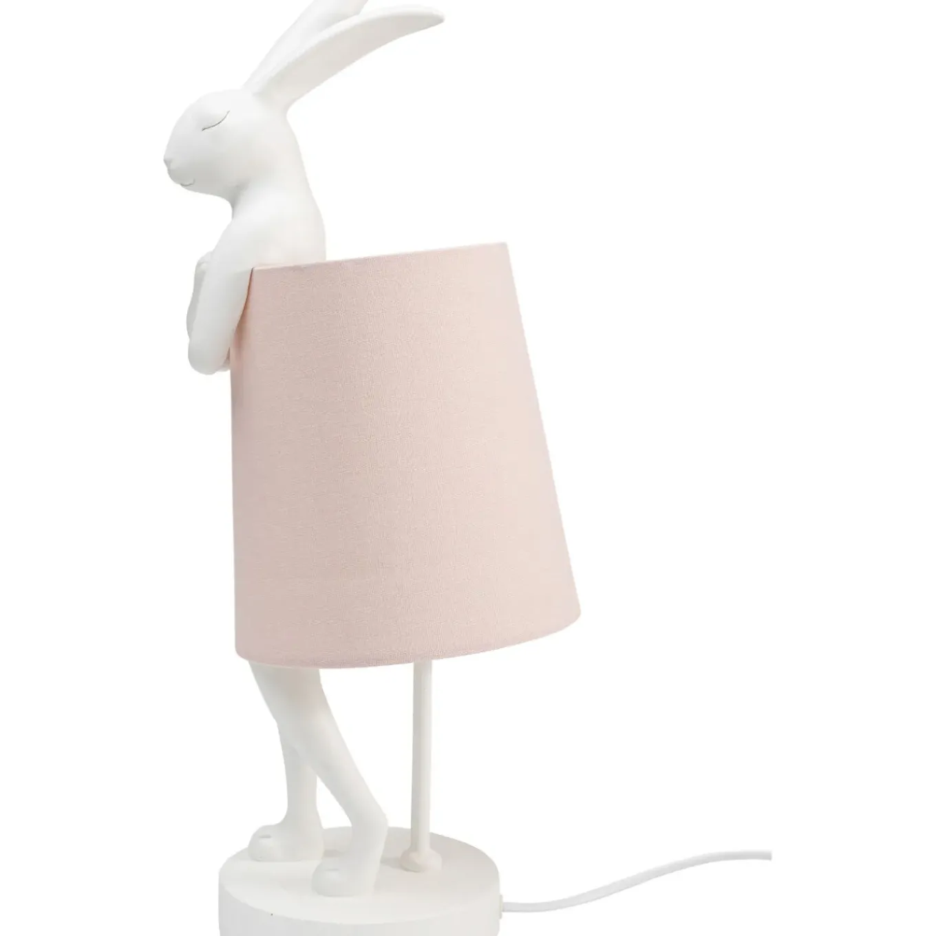 Lampe A Poser Animal Rabbit Blanc/Rose 50Cm