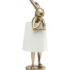 Lampe A Poser Animal Rabbit Dore/Blanc 68Cm
