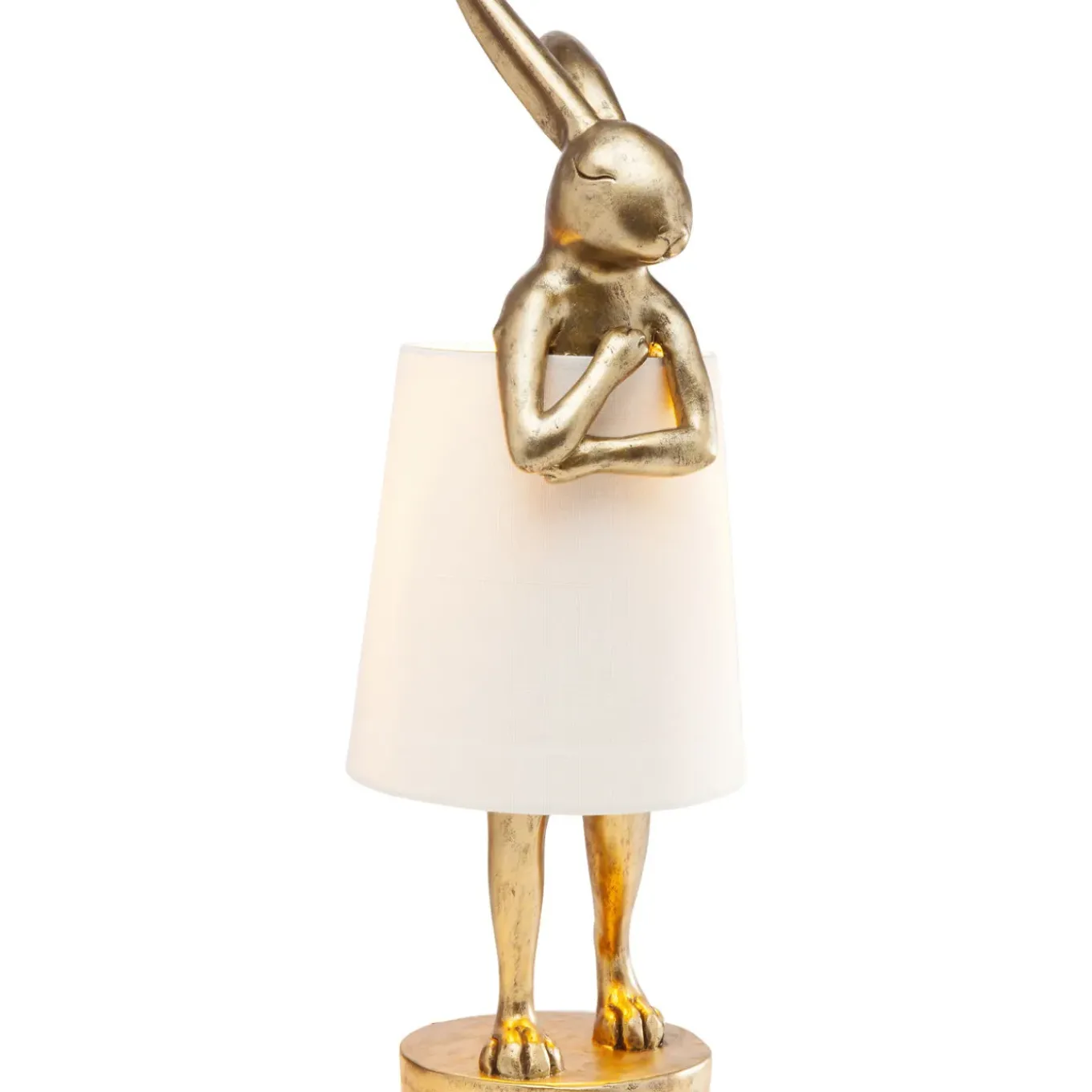 Lampe A Poser Animal Rabbit Dore/Blanc 68Cm