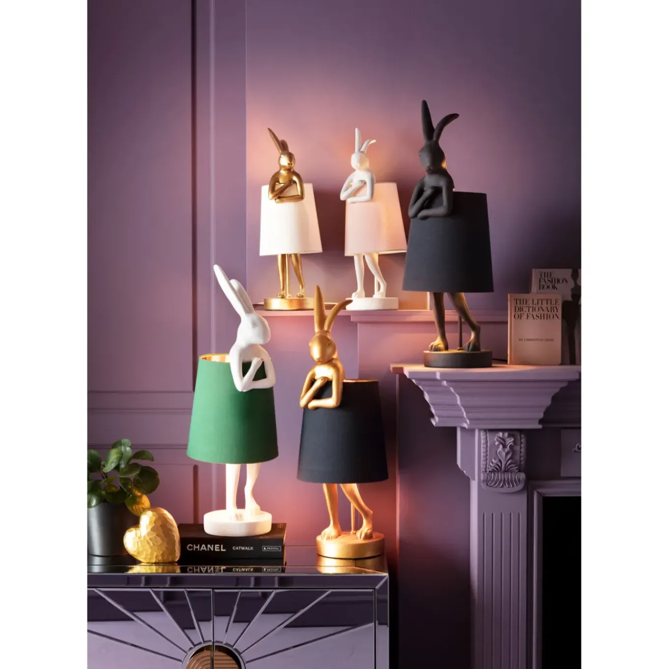 Lampe A Poser Animal Rabbit Noir 68Cm