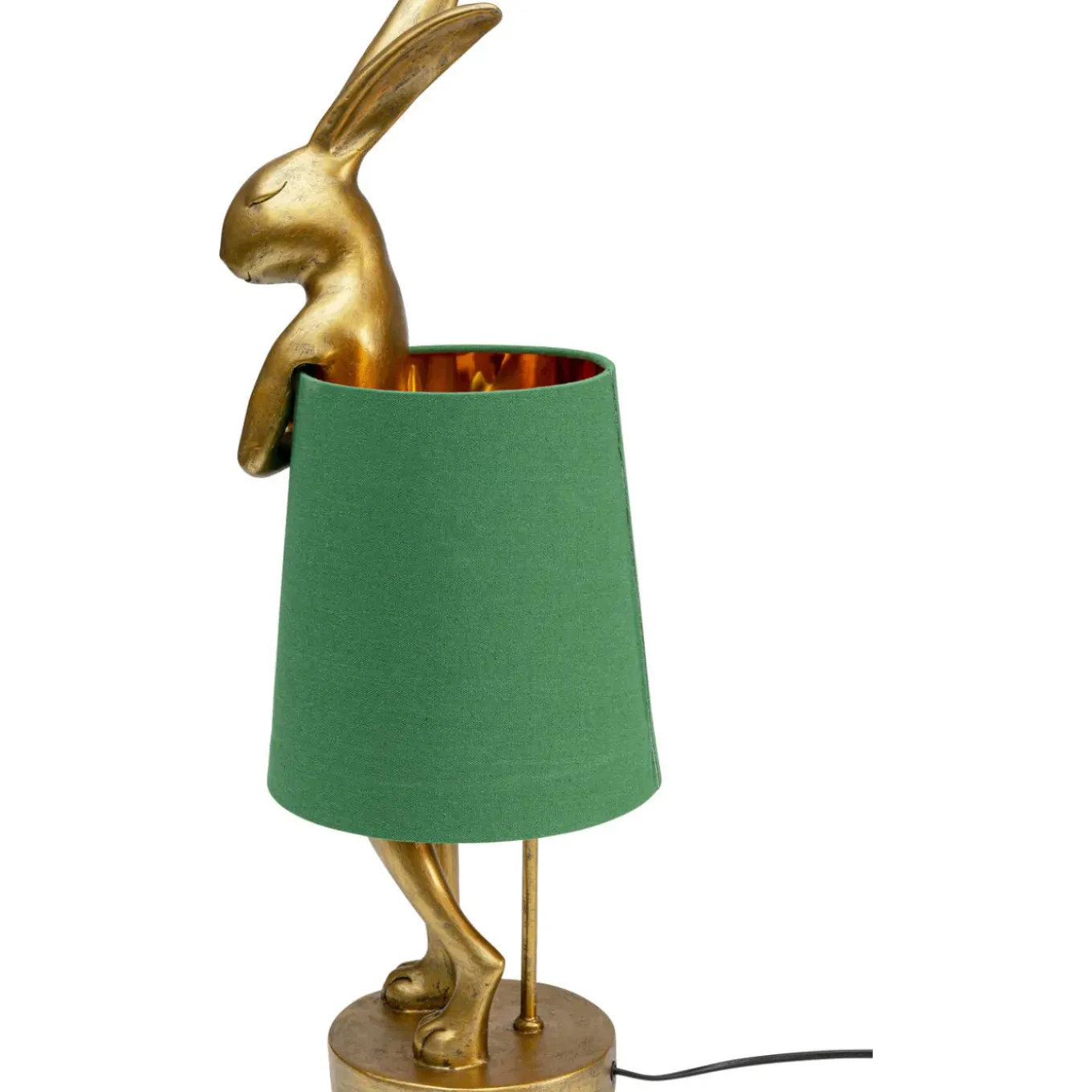 Lampe A Poser Animal Rabbit Dore/Vert 68Cm