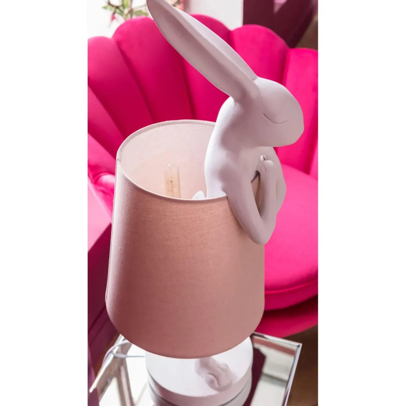 Lampe A Poser Animal Rabbit Blanc 68Cm