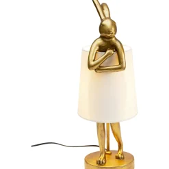 Lampe A Poser Animal Rabbit Dore/Blanc 50Cm