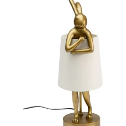 Lampe A Poser Animal Rabbit Dore/Blanc 50Cm