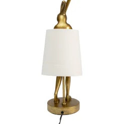 Lampe A Poser Animal Rabbit Dore/Blanc 50Cm