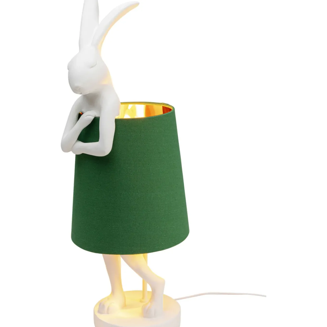 Lampe A Poser Animal Rabbit Blanc/Vert 68Cm