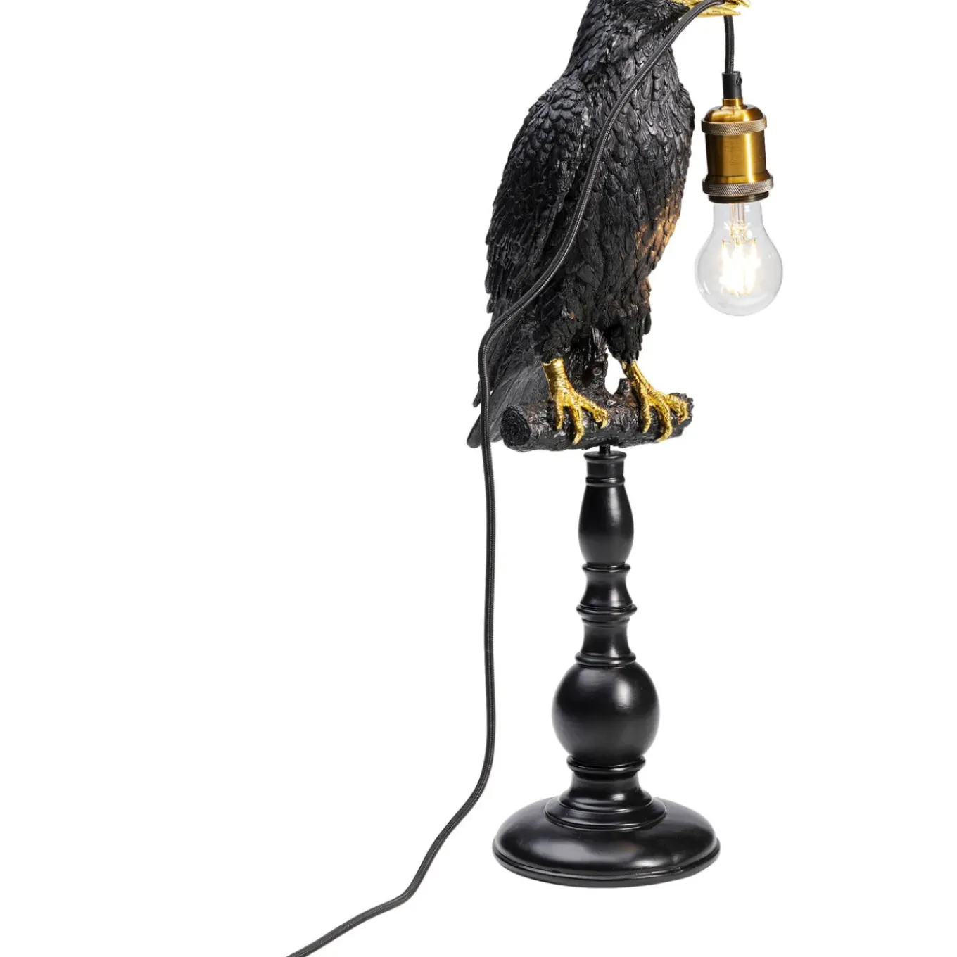 Lampe A Poser Animal Sitting Crow Noir Mat 61Cm