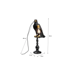 Lampe A Poser Animal Sitting Crow Noir Mat 61Cm
