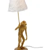 Lampe A Poser Animal Standing Monkey Dore 51Cm