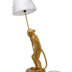 Lampe A Poser Animal Standing Monkey Dore 51Cm