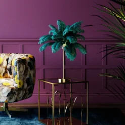Lampe A Poser Feather Palm Vert 60Cm