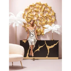 Lampe A Poser Feather Palm Blanc 60Cm