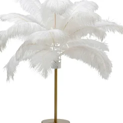 Lampe A Poser Feather Palm Blanc 60Cm