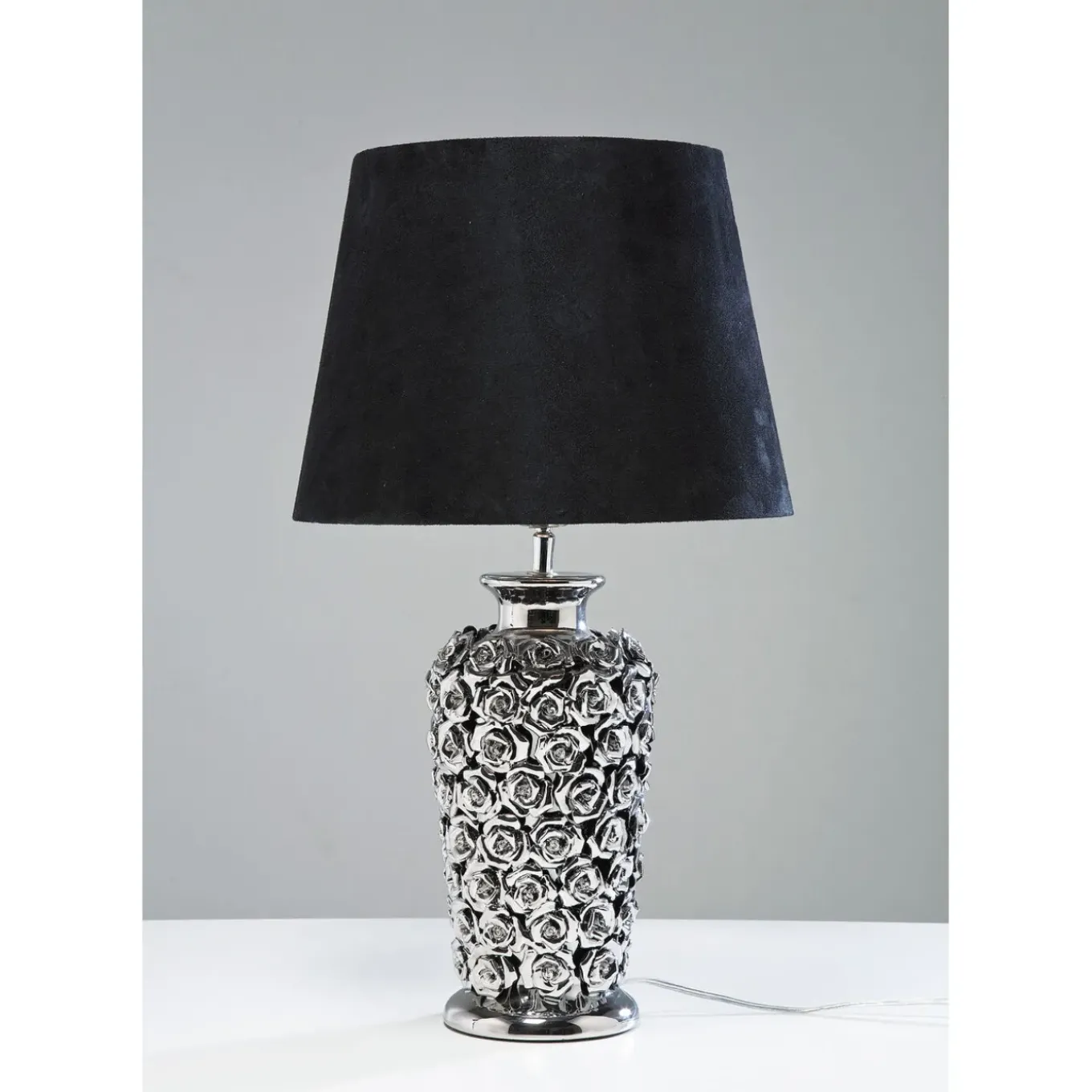 Lampe A Poser Rose Argente´ 57Cm